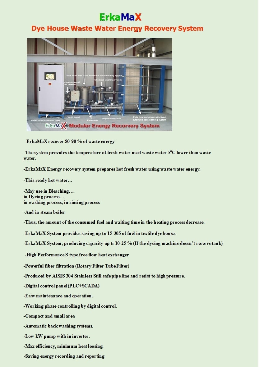 Dyehouse Waste Water Energy Recovery System
